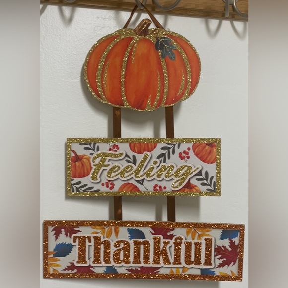 Feeling Thankful Pumpkin 3 tier Wall Decor NWT - Picture 7 of 10